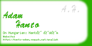 adam hanto business card